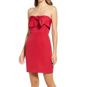 Red Bow-Front Sam Edelman Cocktail Mini Dress, NWT